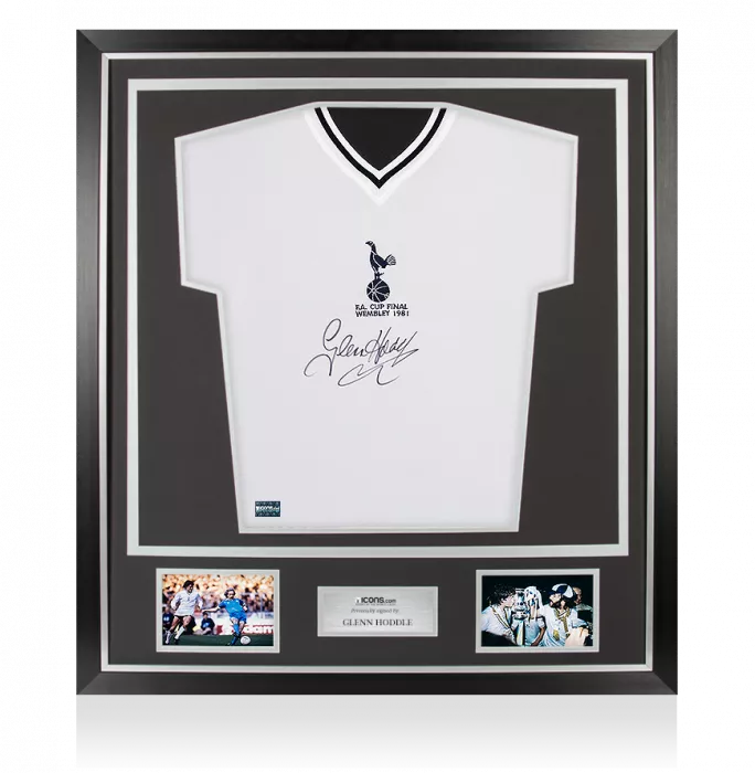 Glenn Hoddle Front Signed Tottenham Hotspur Home Shirt: 1981 FA Cup Winners Special Edition In Classic Frame