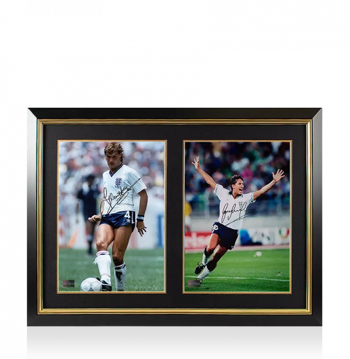 Glenn Hoddle & Gary Lineker Signed England Photos In Dual Photo Frame