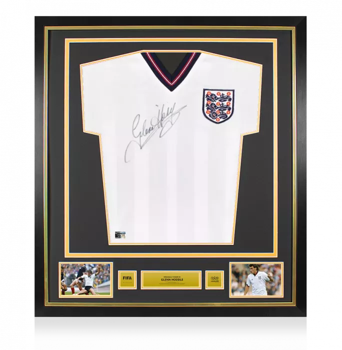 Glenn Hoddle Official 1986 FIFA World Cup™ Front Signed and Framed England 1986 Home Shirt
