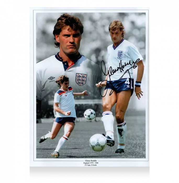 Glenn Hoddle Signed Photo In Premium Photo Frame: England Icon