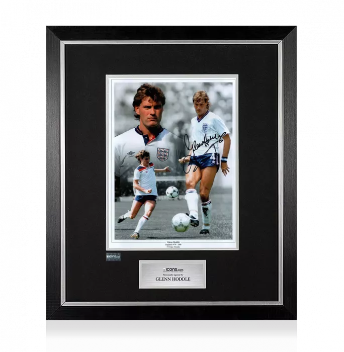 Glenn Hoddle Signed Photo In Premium Photo Frame: England Icon
