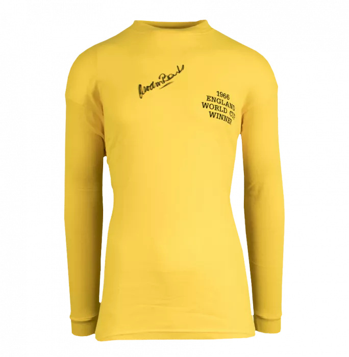 Gordon Banks Official 1966 FIFA World Cup™ Front Signed And Hero Framed Yellow England Goalkeeper Shirt: 1966 Winner's Edition