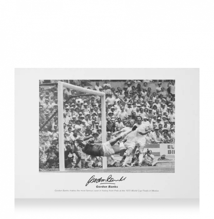 Gordon Banks Signed England Photo: 1970 World Cup Save