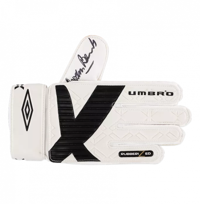 Gordon Banks Signed White And Black Umbro Goalkeeper Glove