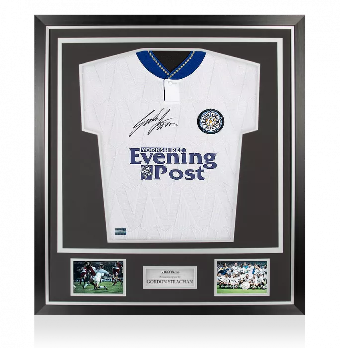 Gordon Strachan Front Signed Leeds United 1991-92 Home Shirt In Classic Frame
