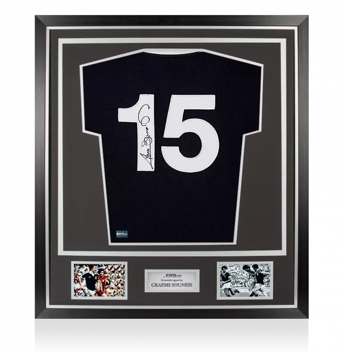 Graeme Souness Back Signed Retro Scotland Shirt In Classic Frame