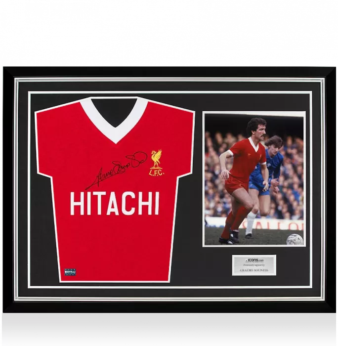 Graeme Souness Front Signed 1978 Liverpool Shirt: Hitachi Edition In Hero Frame: Option 1