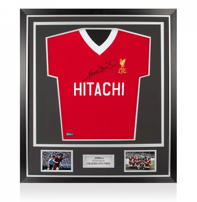 Graeme Souness Front Signed 1978 Liverpool Shirt In Classic Frame: Hitachi Edition