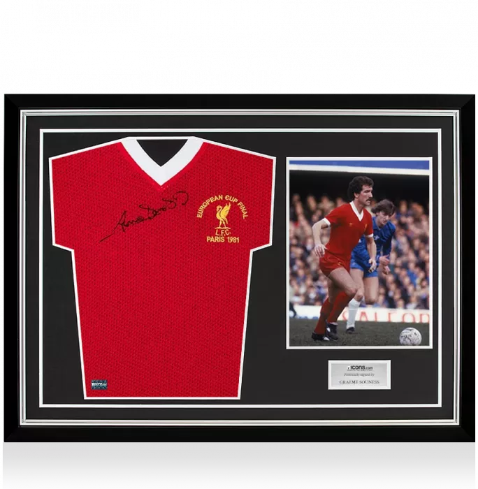 Graeme Souness Front Signed 1981 Liverpool Shirt: European Cup Final Edition In Hero Frame: Option 1