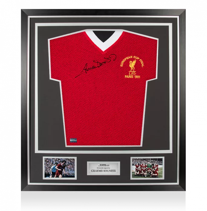 Graeme Souness Front Signed 1981 Liverpool Shirt In Classic Frame: European Cup Final Edition