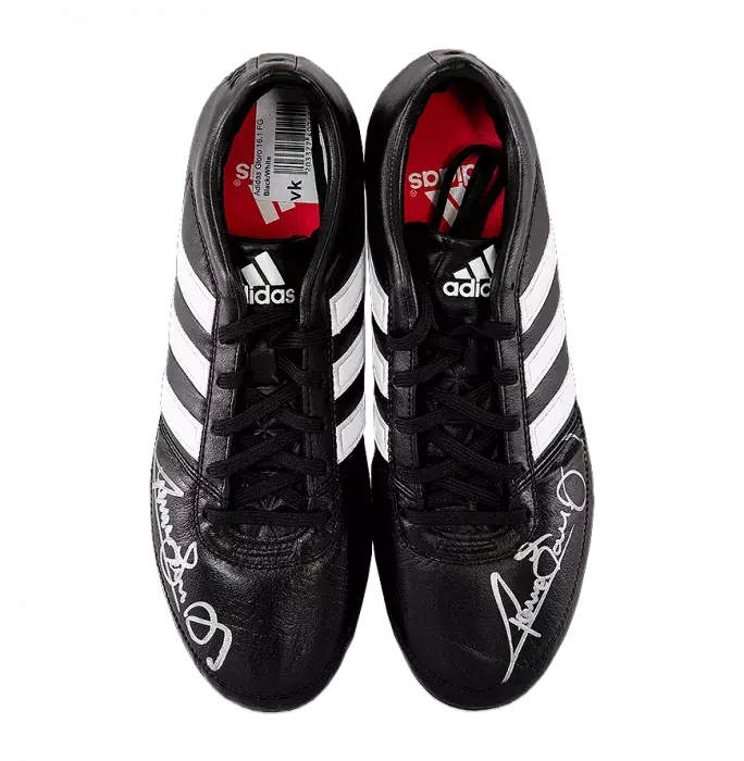 Graeme Souness Signed Black And White Adidas Gloro Boot