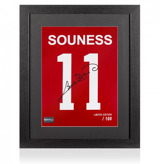 Graeme Souness Signed Liverpool Shirt Print In Black Wooden Frame: Limited Edition 'Souness 11'