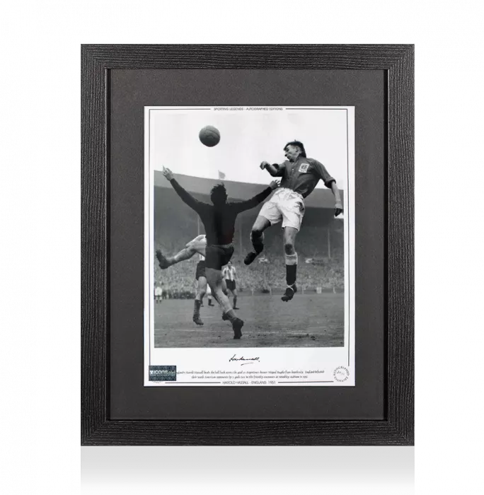 Harold Hassall Signed England Photo In Black Wooden Frame: V Argentina Photo 1951