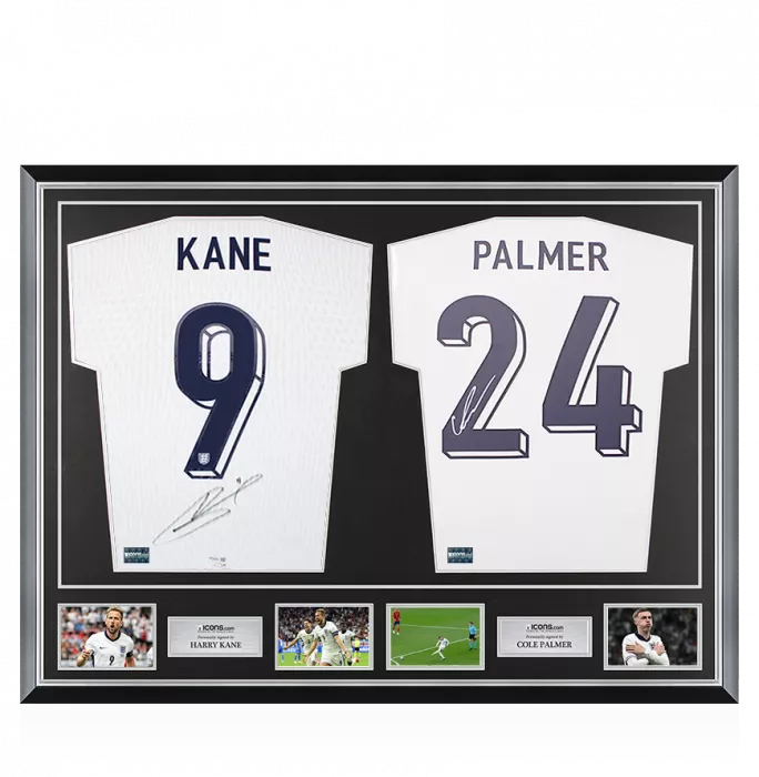 Harry Kane & Cole Palmer Signed England Shirts In Classic Dual Frame