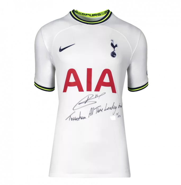 Harry Kane Front Signed And Framed Tottenham Hotspur 2022-23 Home Shirt: "All Time Leading Goalscorer" Edition