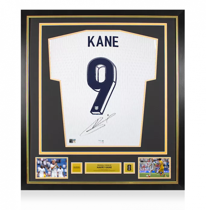 Harry Kane Official 2026 FIFA World Cup™ Back Signed and Framed England 2024 Home Shirt
