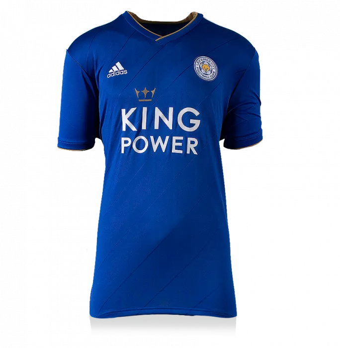 Harry Maguire Back Signed Leicester City 2018-19 Home Shirt With Fan Style Numbers In Hero Frame: Option 1