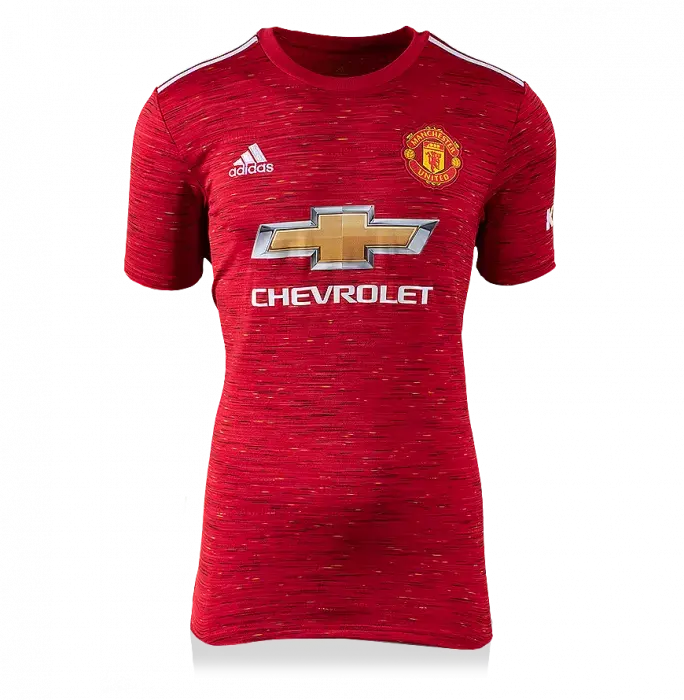 Harry Maguire Back Signed Manchester United 2020-21 Home Shirt With Fan Style Numbers