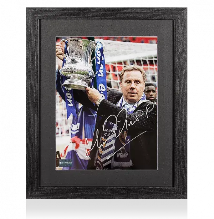 Harry Redknapp Signed Portsmouth Photo In Black Wooden Frame: 2008 FA Cup Winner
