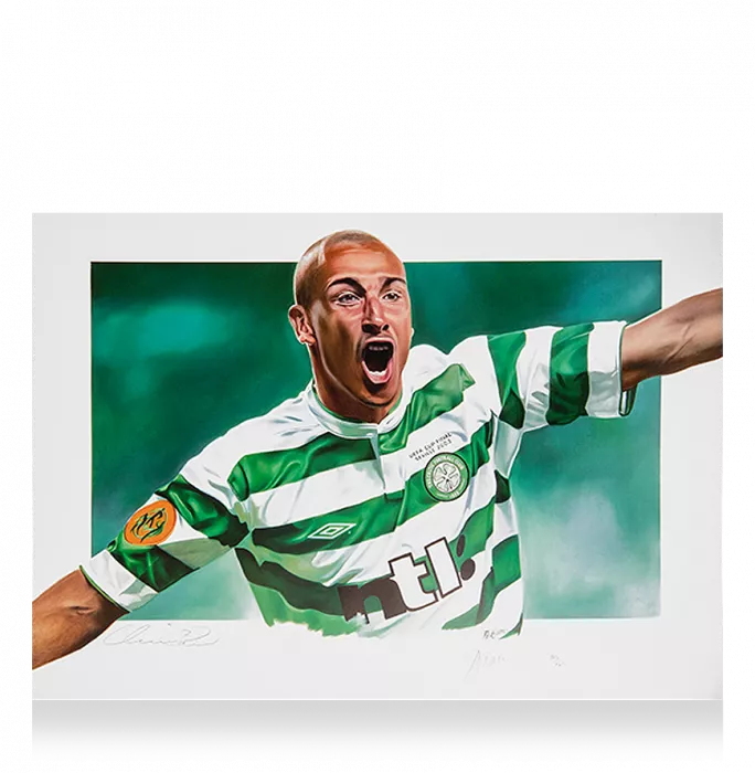 Henrik Larsson Signed Celtic Photo: Hoops Hero