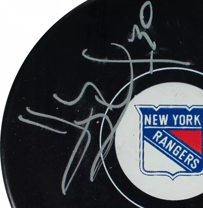 Henrik Lundqvist Signed New York Rangers NHL Puck