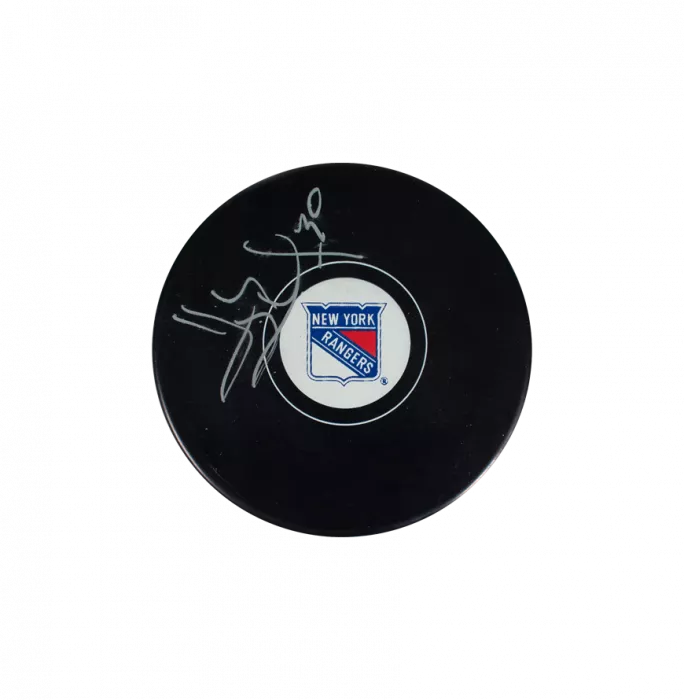 Henrik Lundqvist Signed New York Rangers NHL Puck