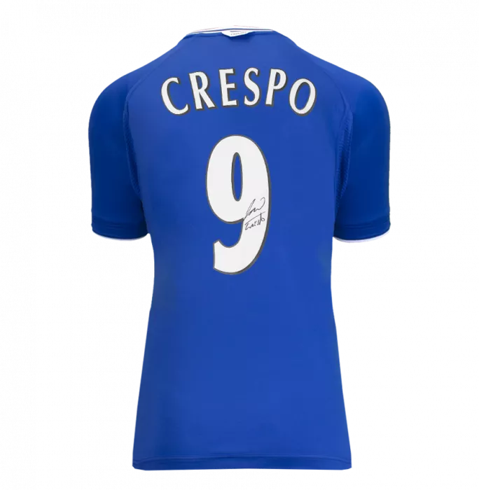 Hernan Crespo Back Signed Chelsea 2000 Home Shirt In Hero Frame: Option 1