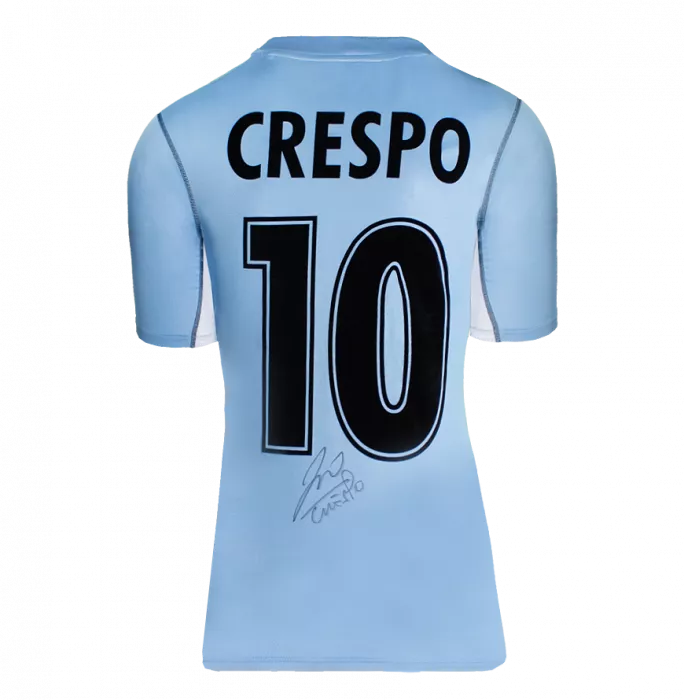 Hernan Crespo Back Signed SS Lazio 2001-02 Home Shirt In Classic Frame
