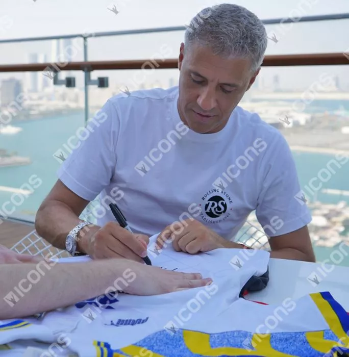 Hernan Crespo Front Signed Parma 1995-97 Home Shirt In Hero Frame: Option 1