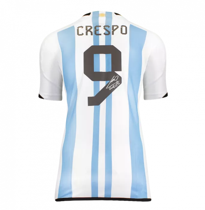 Hernan Crespo & Javier Zanetti Signed Argentina Shirts In Classic Dual Frame