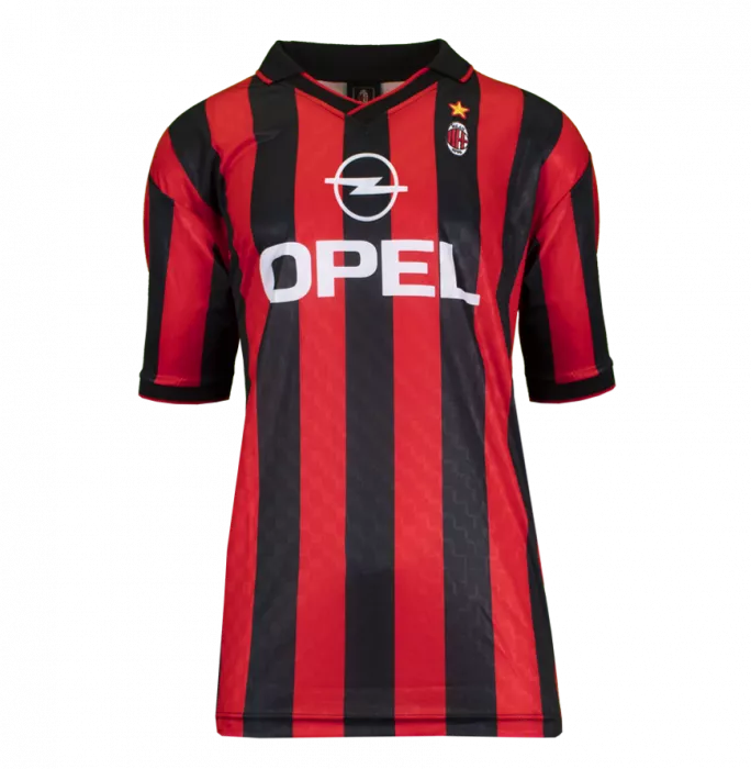 Hernan Crespo Official AC Milan Back Signed And Framed Retro Shirt With Fan Style Numbers