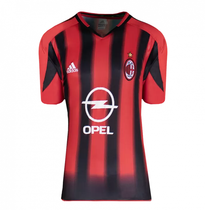 Hernan Crespo Official UEFA Champions League Back Signed And Hero Framed AC Milan 2004-05 Home Shirt