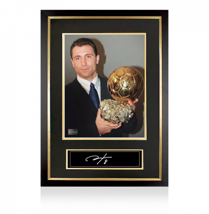 Hristo Stoichkov Official Ballon d'Or™ Signed Plaque and Photo Frame: 1994 Winner
