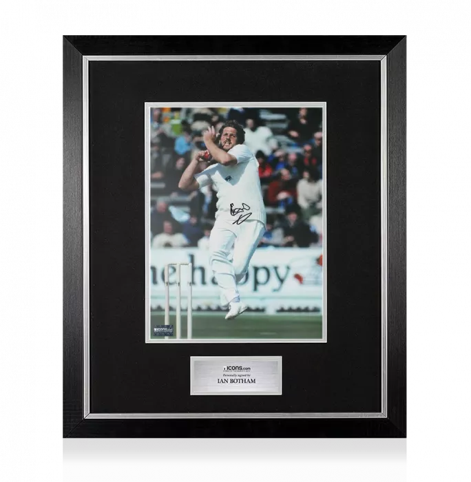 Ian Botham Signed Bowling Action Print In Premium Photo Frame