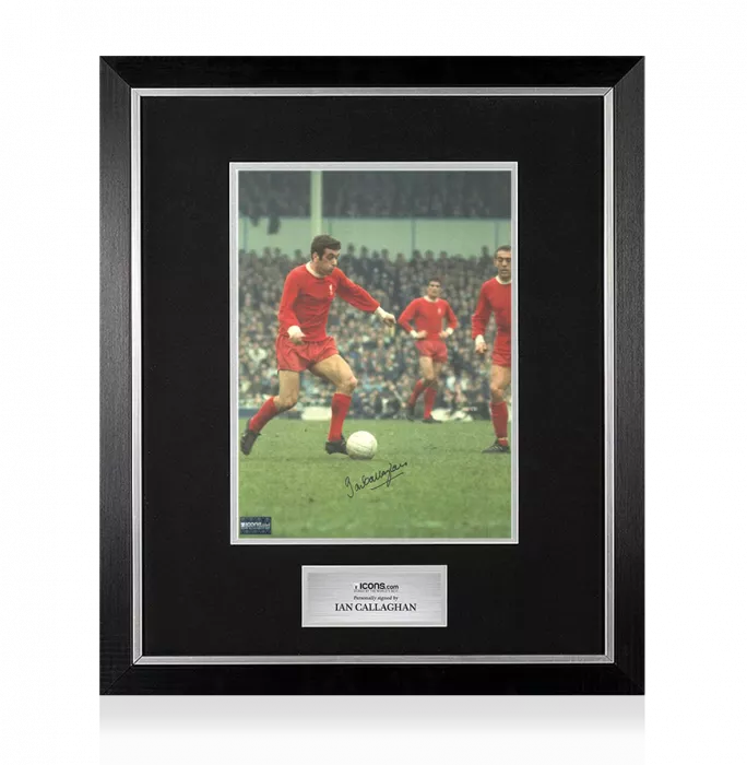 Ian Callaghan Signed Liverpool Photo In Premium Photo Frame