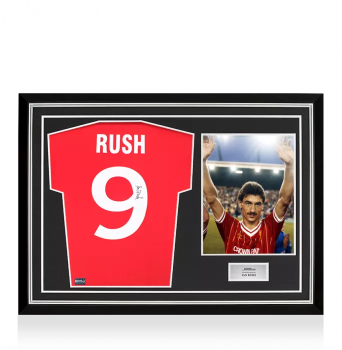 Ian Rush Back Signed Liverpool FC 1978 Home Shirt In Hero Frame: Option 1