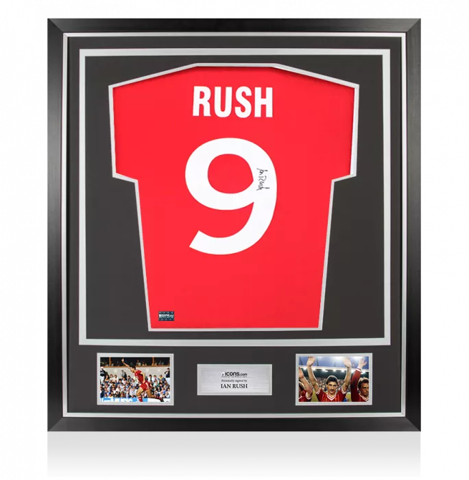Ian Rush Back Signed Liverpool FC 1978 Home Shirt In Classic Frame