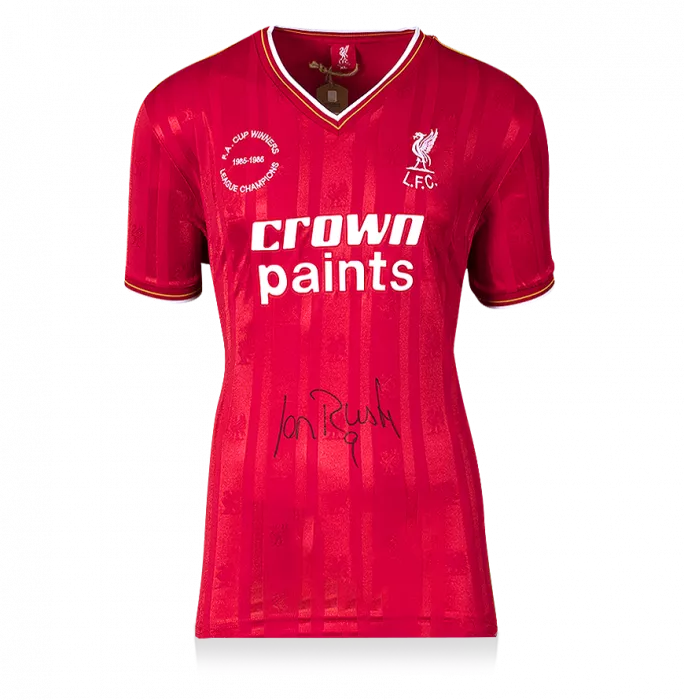 Ian Rush Front Signed Liverpool FC 1986 Home Shirt