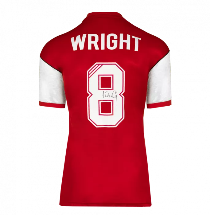 Ian Wright Back Signed Retro Arsenal Home Shirt In Deluxe Packaging