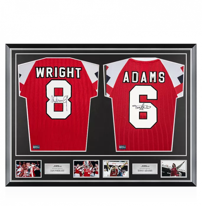 Ian Wright & Tony Adams Signed Arsenal Shirts In Classic Dual Frame
