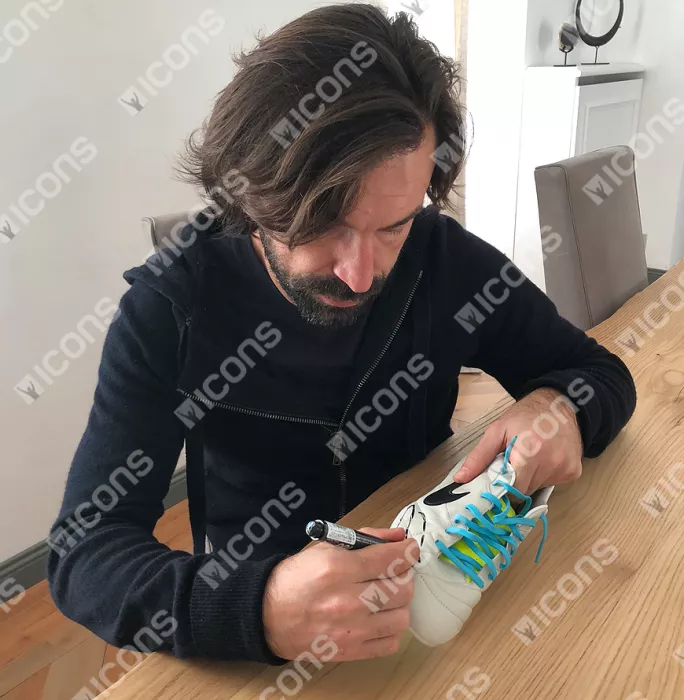 Andrea Pirlo Signed Grey Nike Tiempo Boot