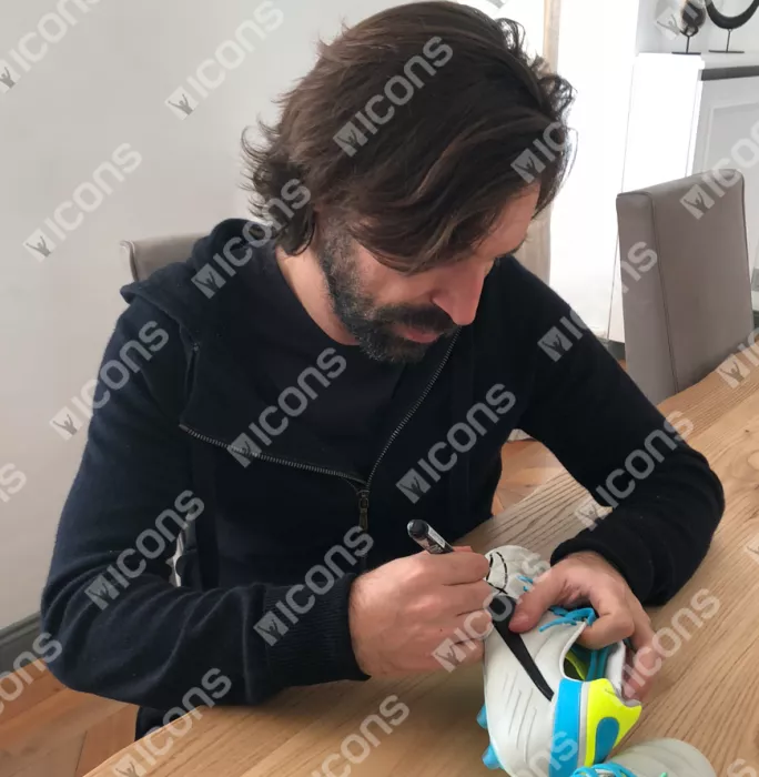 Andrea Pirlo Signed Grey Nike Tiempo Boot