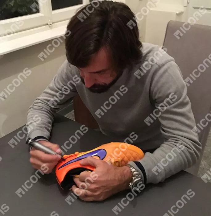 Andrea Pirlo Signed Yellow Nike Tiempo Boot