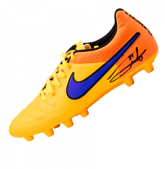 Andrea Pirlo Signed Yellow Nike Tiempo Boot