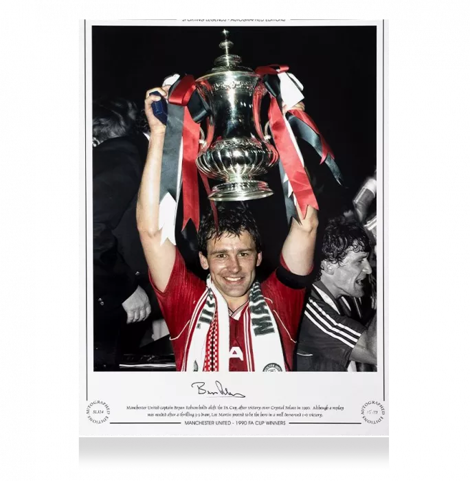 Bryan Robson Signed Manchester United Photo