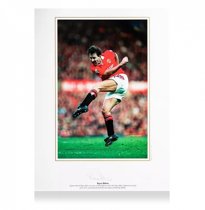 Bryan Robson Signed Manchester United Photo