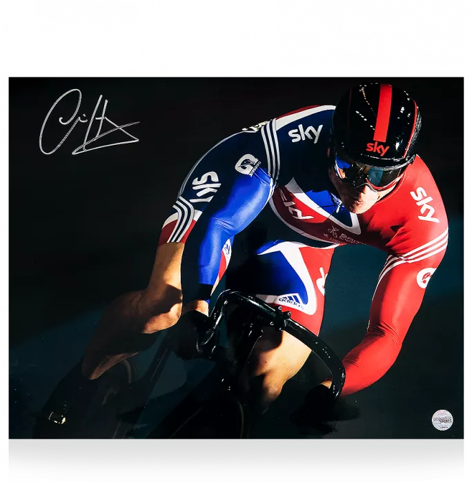 Chris Hoy Signed Team Sky Photo