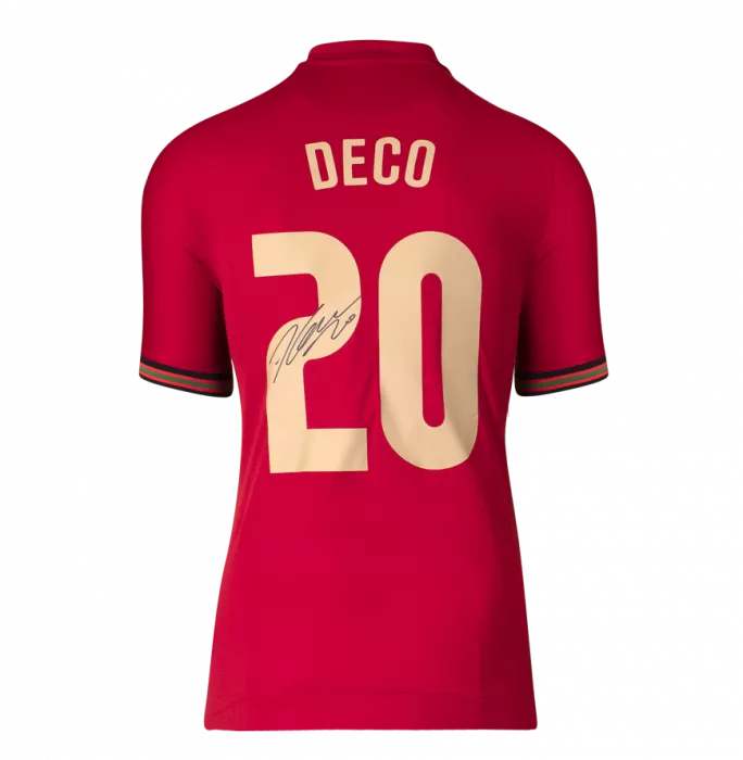 Deco Back Signed Portugal 2020-21 Home Shirt