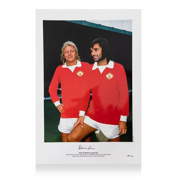 Denis Law Signed Manchester United Photo