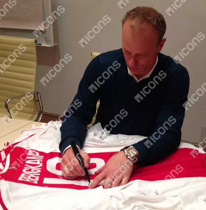 Dennis Bergkamp Back Signed Ajax Home Shirt